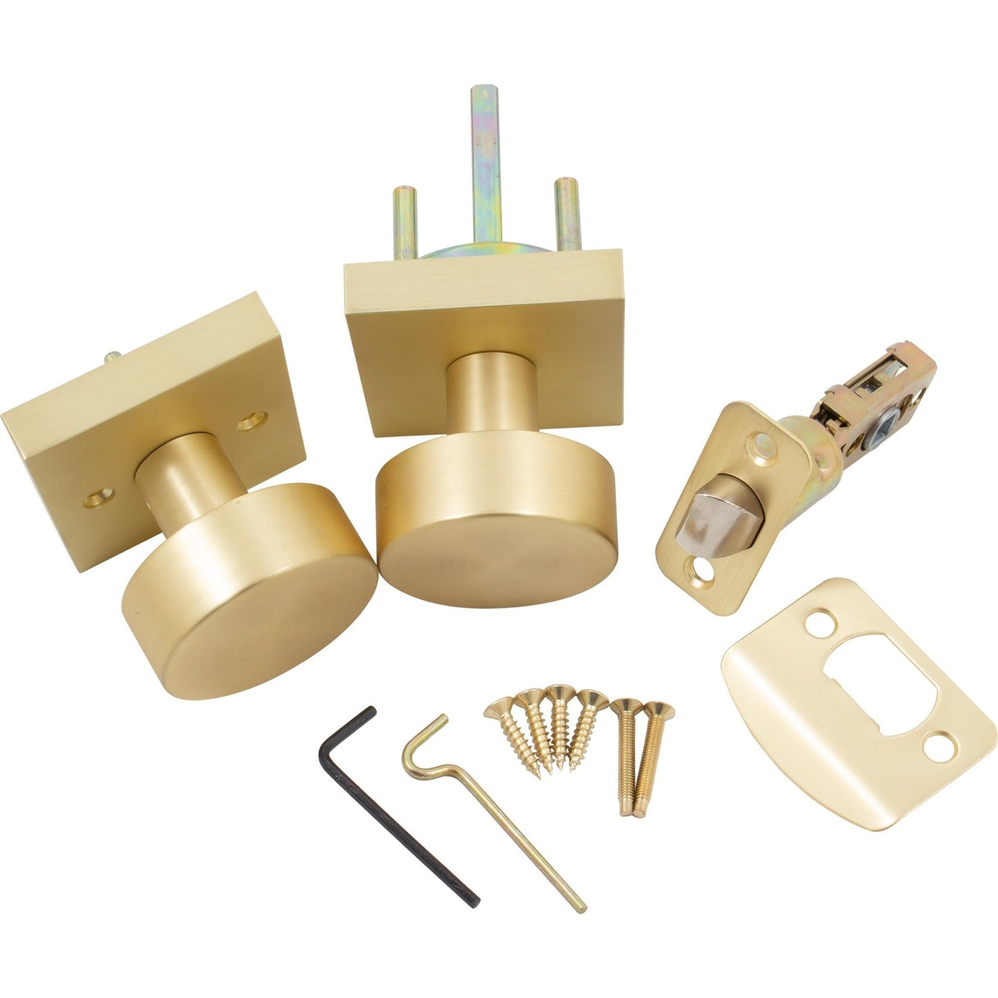 Bonn Door Knob with Square Rosette, Privacy (Bed/Bath) Latch