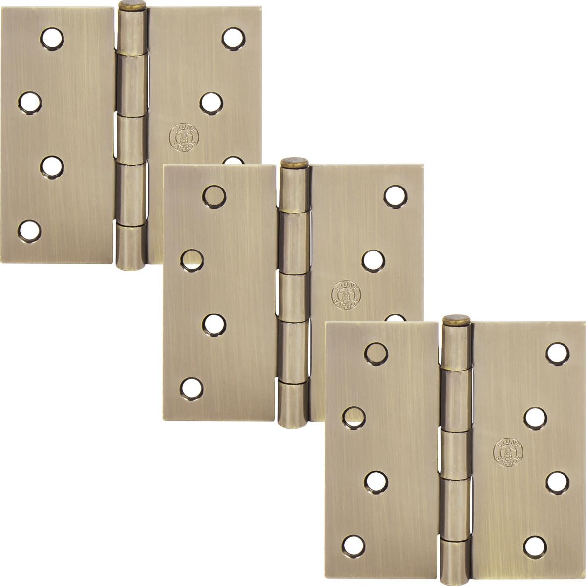 4" Door Hinges, Square Corner