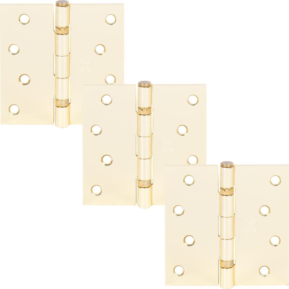 4" Ball-Bearing Door Hinges, Square Corner