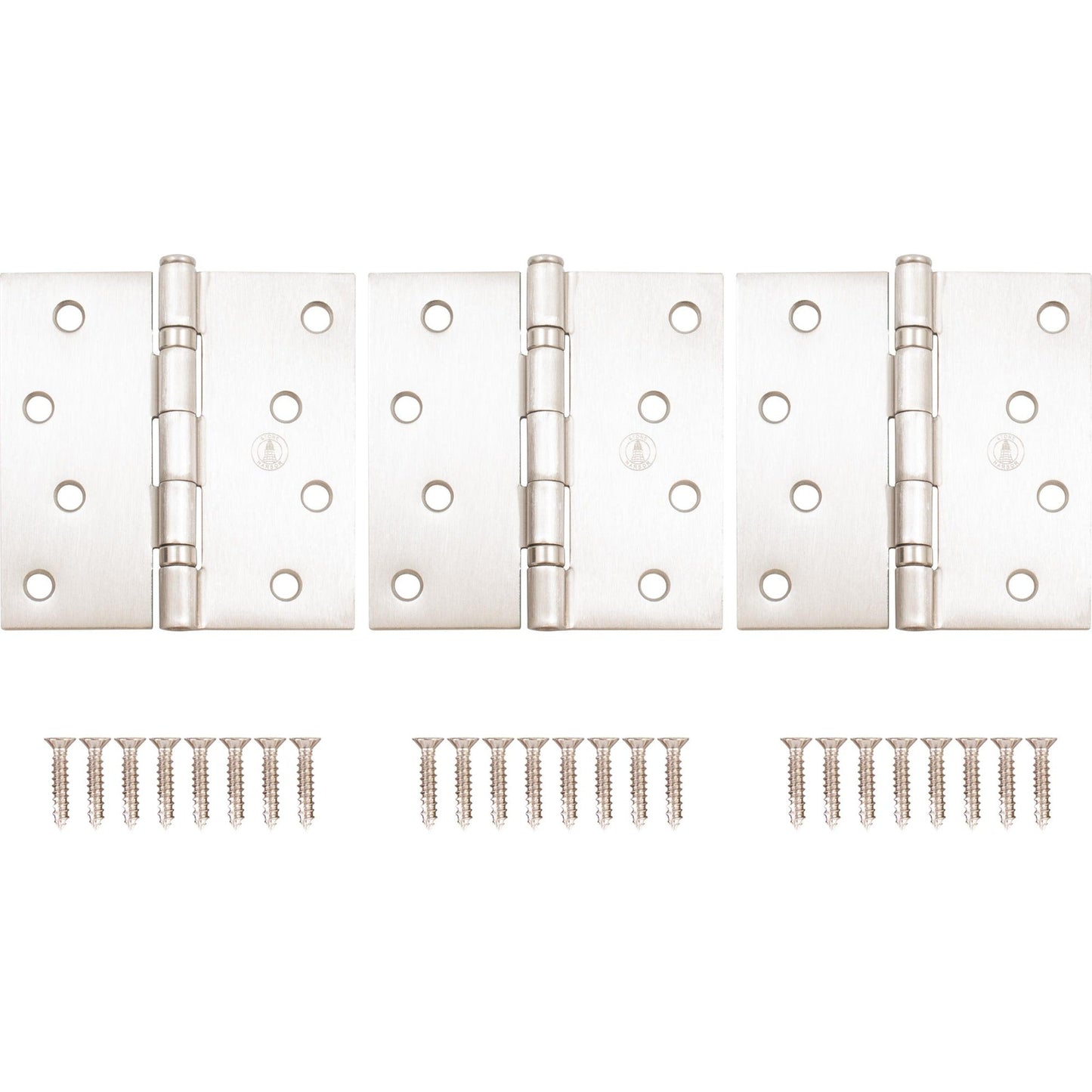 4" Ball-Bearing Door Hinges, Square Corner