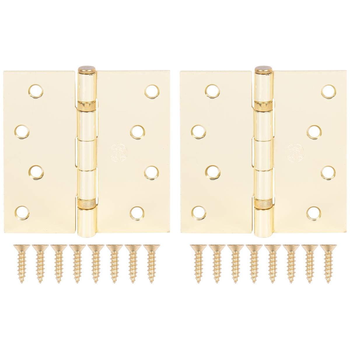 4" Ball-Bearing Door Hinges, Square Corner