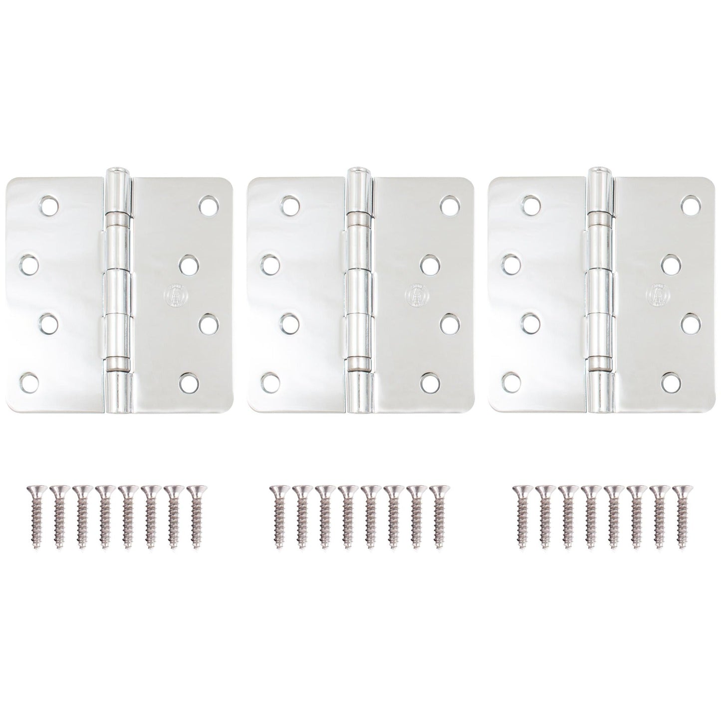 4" Ball-Bearing Door Hinges, 1/4" Radius Corner