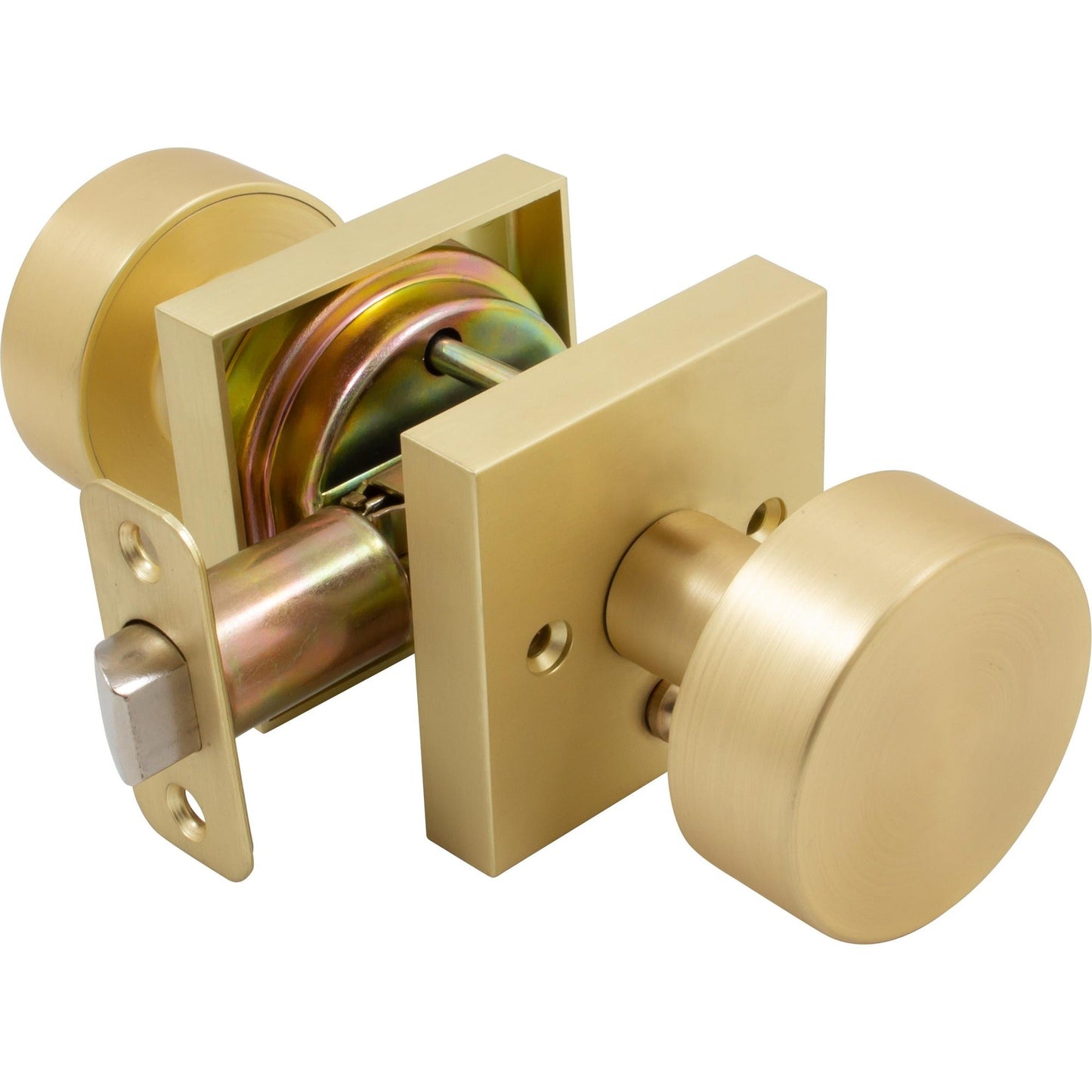Bonn Door Knob with Square Rosette, Privacy (Bed/Bath) Latch