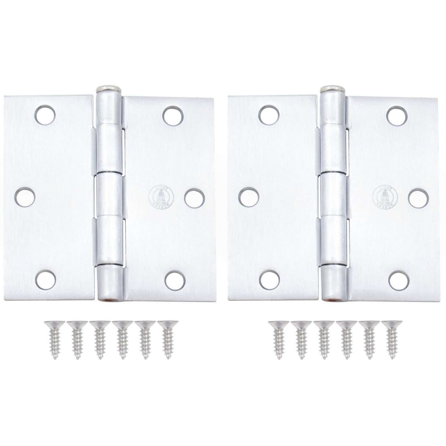 3-1/2" Door Hinges, Square Corner