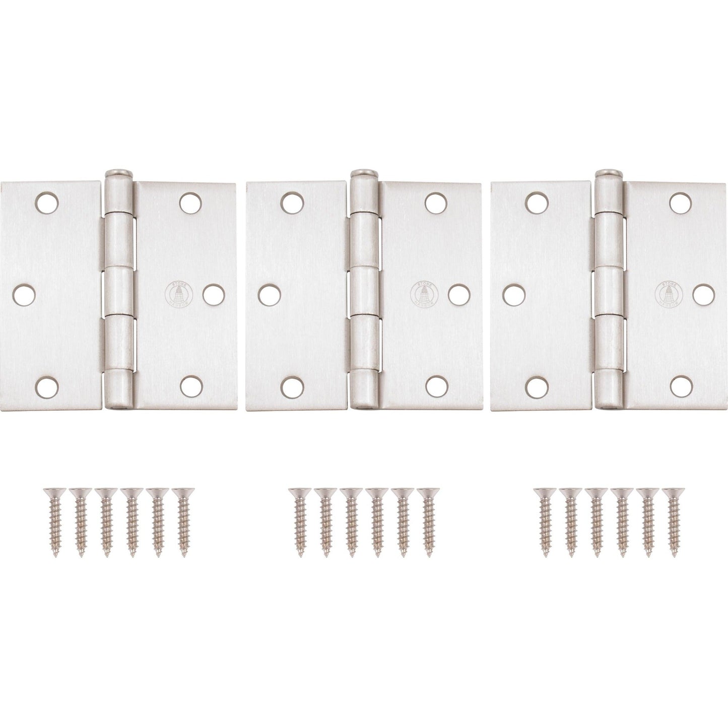 3-1/2" Door Hinges, Square Corner