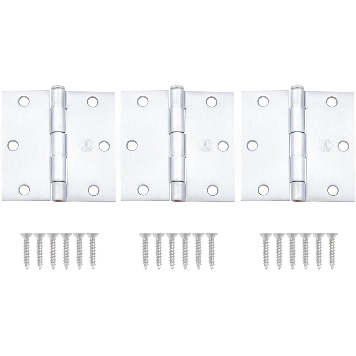 3-1/2" Door Hinges, Square Corner