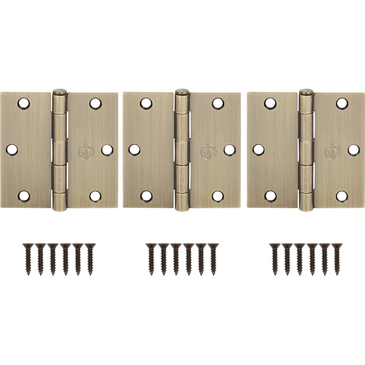 3-1/2" Door Hinges, Square Corner