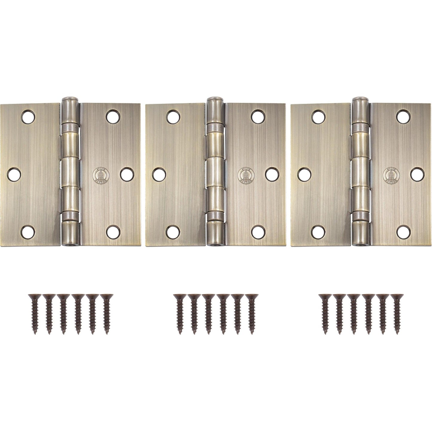 3-1/2" Ball-Bearing Door Hinges, Square Corner