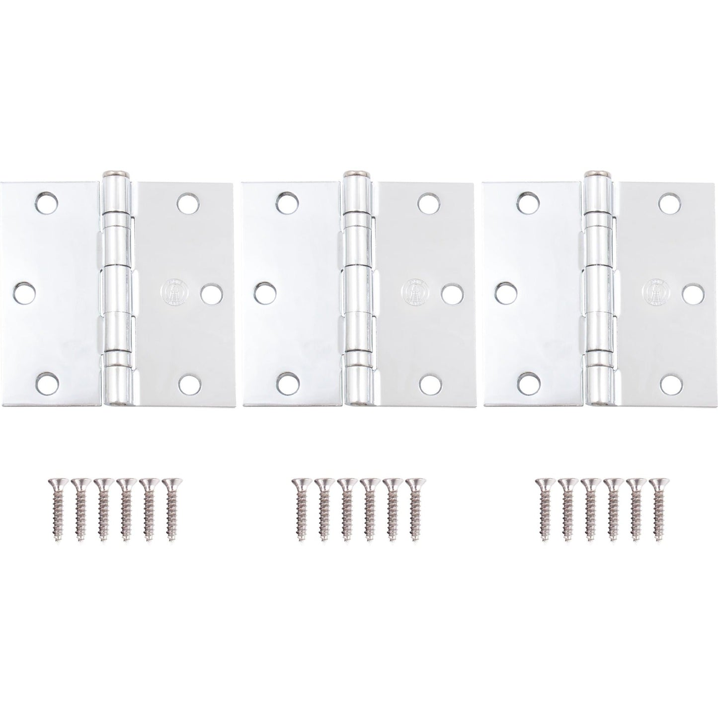 3-1/2" Ball-Bearing Door Hinges, Square Corner