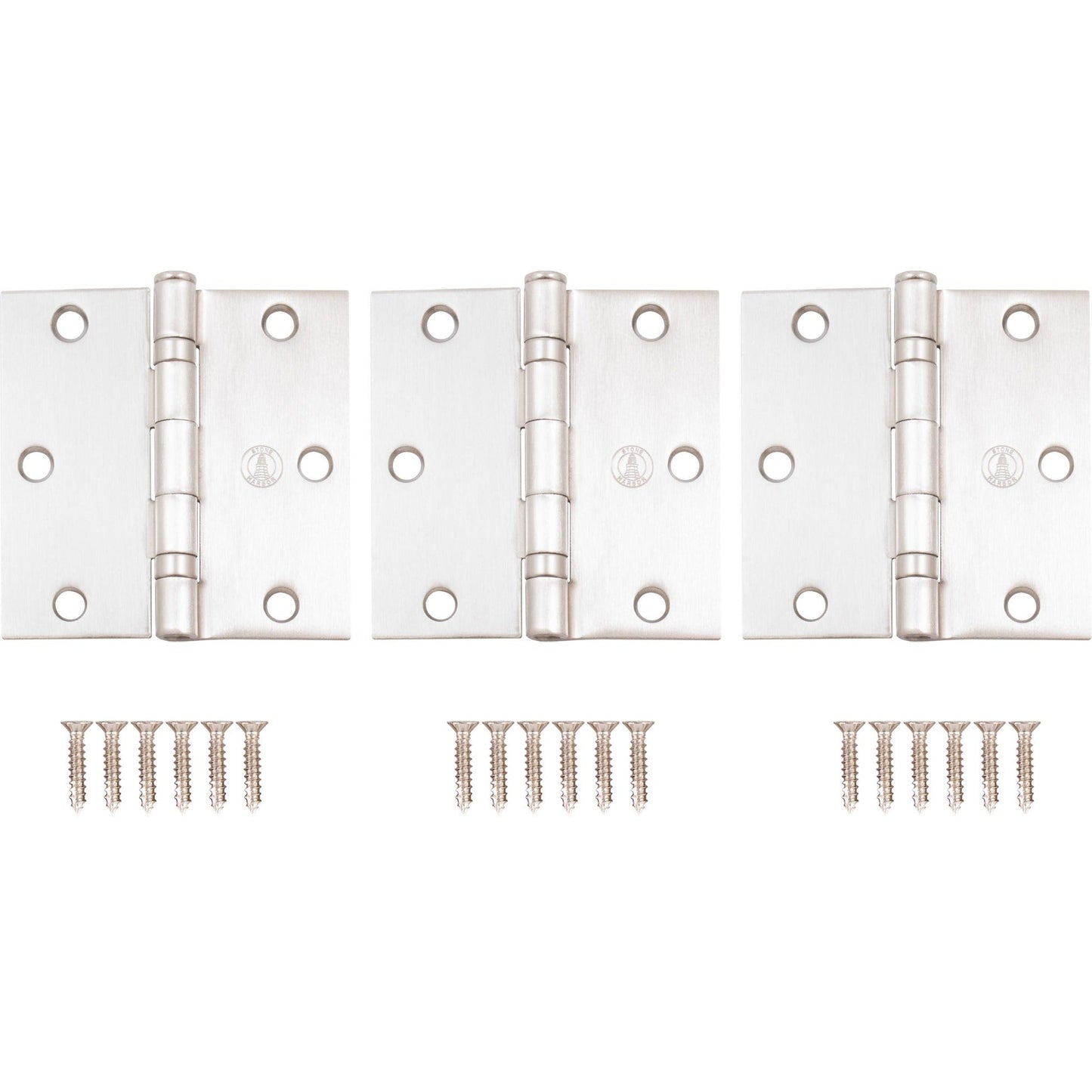 3-1/2" Ball-Bearing Door Hinges, Square Corner