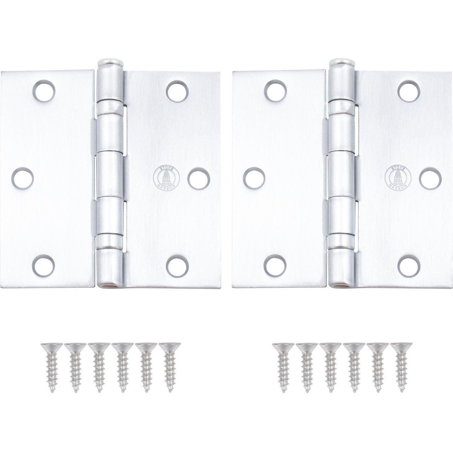 3-1/2" Ball-Bearing Door Hinges, Square Corner
