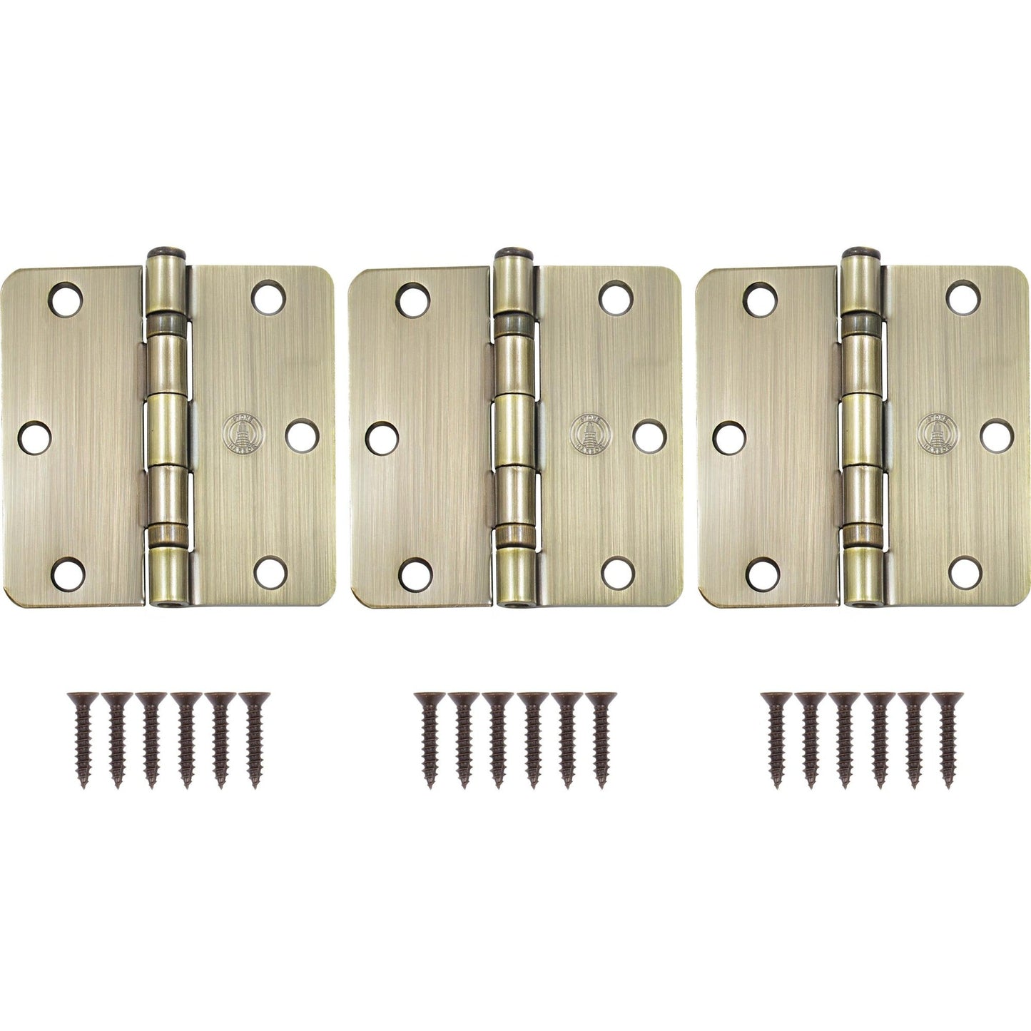 3-1/2" Ball-Bearing Door Hinges, 1/4" Radius Corner