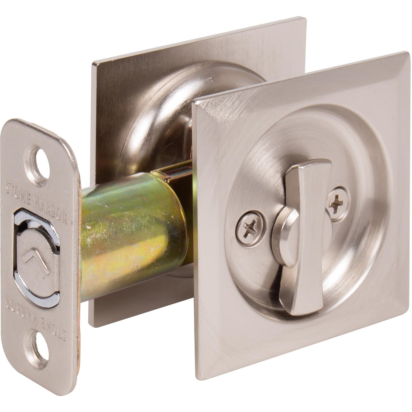 Contemporary Square Pocket Door Lock, Keyed Entry Function