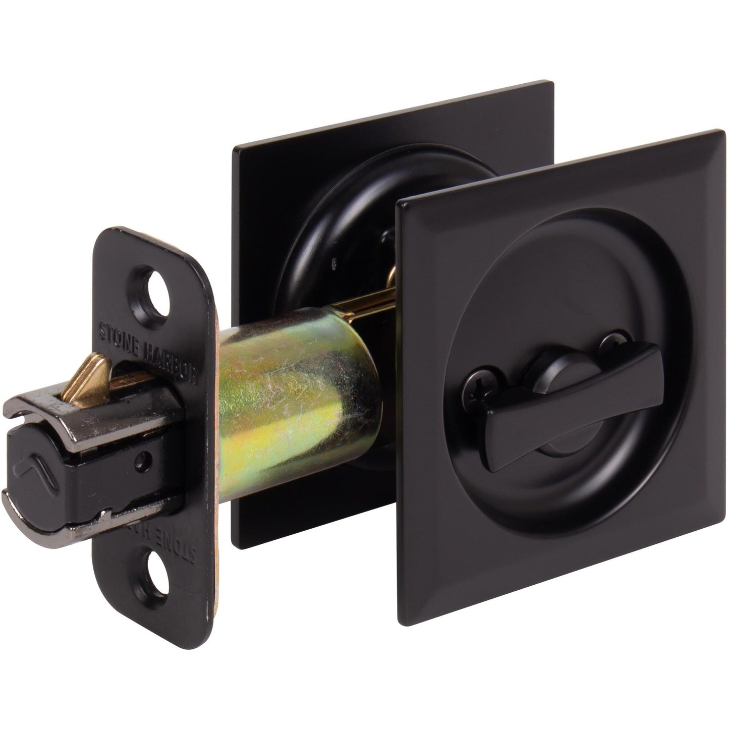 Contemporary Square Pocket Door Lock, Keyed Entry Function