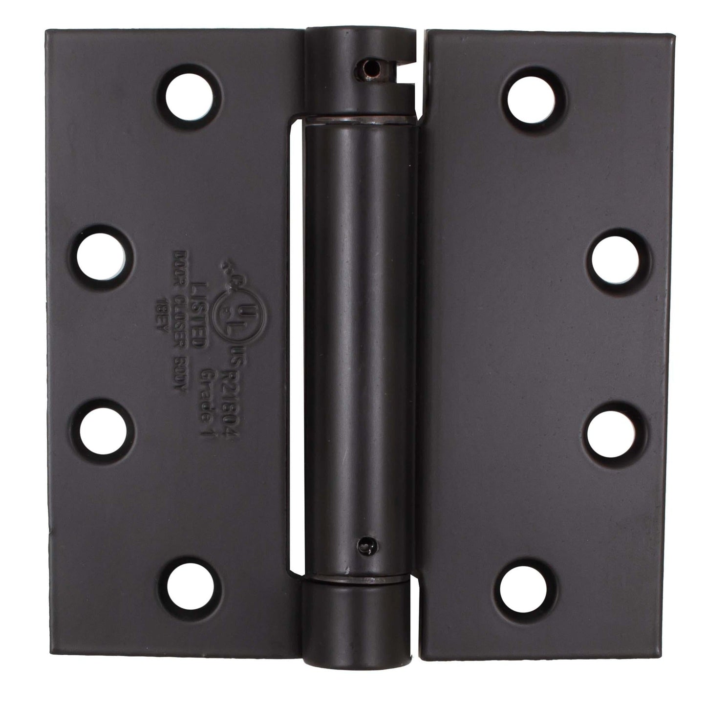 Commercial Grade Self-Closing Door Hinge, 4-1/2 Inches, Square Corner, .134 Gauge, Matte Black