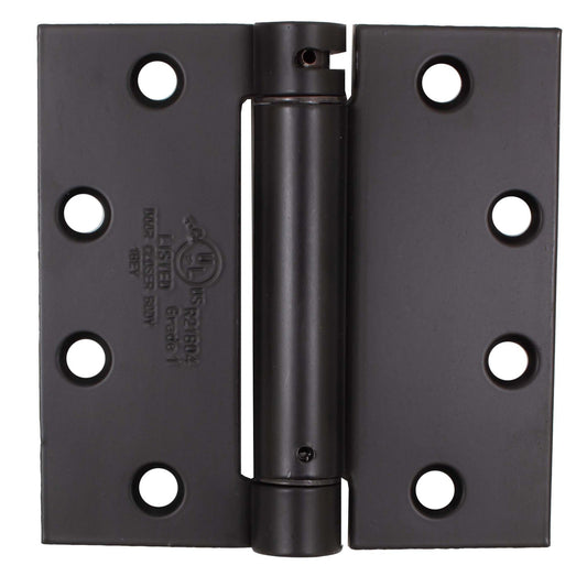 Commercial Grade Self-Closing Door Hinge, 4-1/2 Inches, Square Corner, .134 Gauge, Matte Black