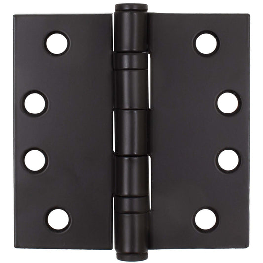 Commercial Grade Ball Bearing Hinge, 4 Inches, Square Corner, .129 Gauge, Matte Black